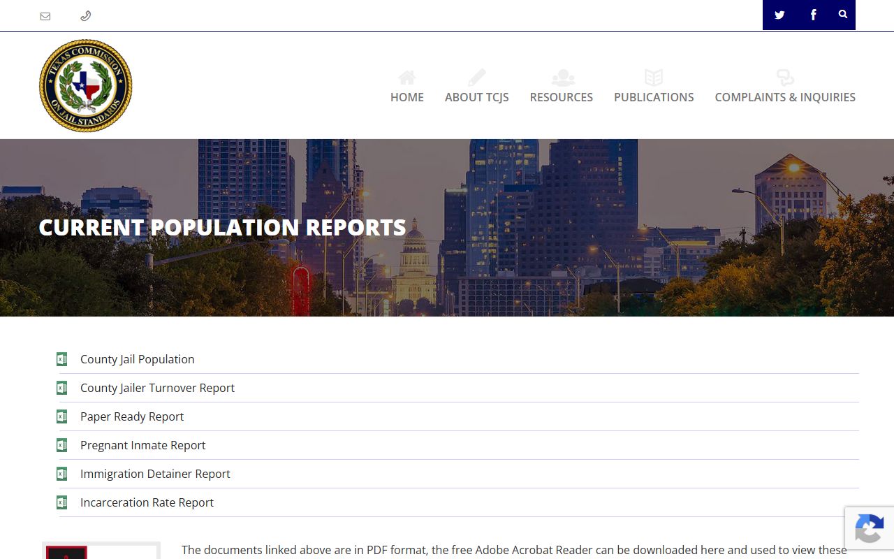 Cottle County inmate population TCJS population report portal